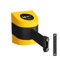 Montour Line Retr. Belt Barrier Yellow Warehouse Rack Mount, 7.5ft Black Belt (M) WMX140-YW-BK-WR-M-75